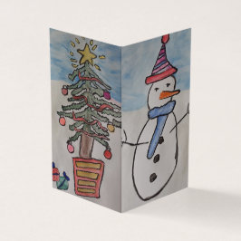Snowman e cartão de Natal da Árvore