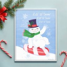 Snowman e Peppermint Deixem-na Neve Impressão