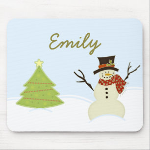 Snowman e Tree Christmas Mousepad