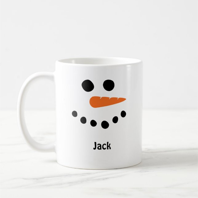 Snowman encara a caneca de café. Personalize com o (Esquerda)