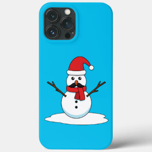 Snowman engraçado com bigode e papagaio
