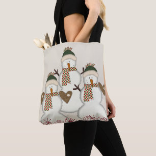 Snowman Feliz Natal Sacos de Tote de Mulheres