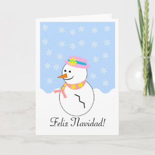 Snowman Feliz Navidad - Cartão de Natal Espanhol