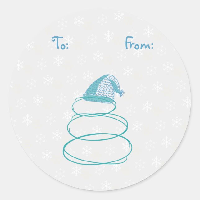 Snowman Funky - Etiqueta de Presente (Frente)