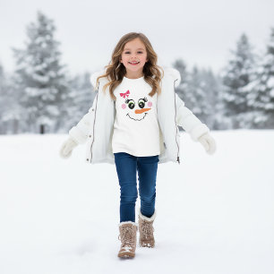Snowman Girl Face T-Shirt para Crianças