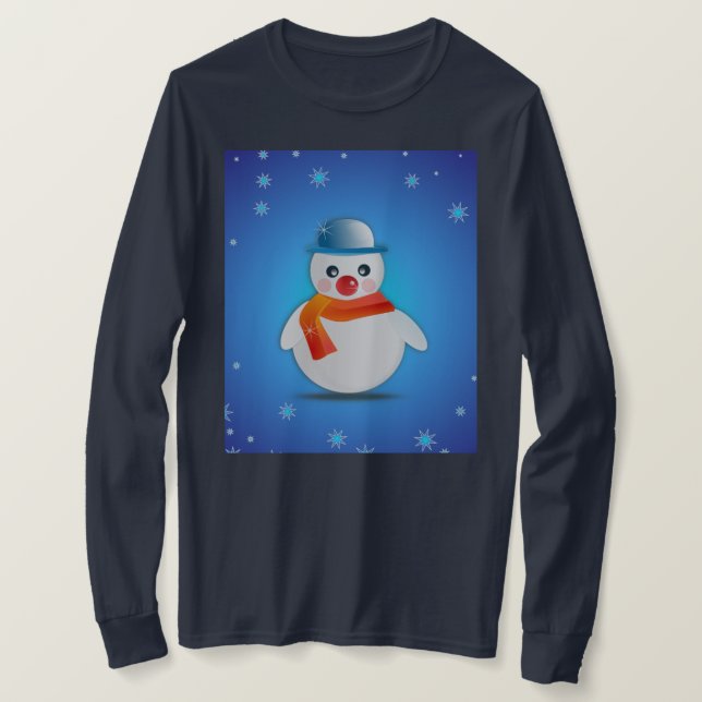 SNOWMAN NO FUNDO DA NEVE, T-Shirt (Frente do Design)
