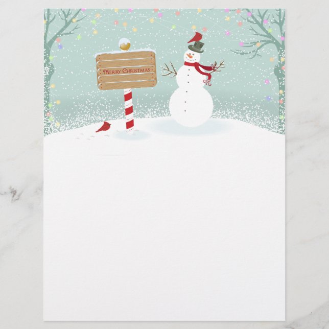 Snowman North Pole Letterhead (Frente)