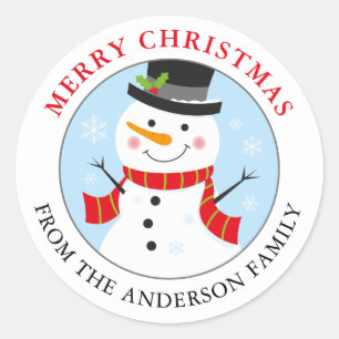 Snowman Personalizado Adesivo de Feriados