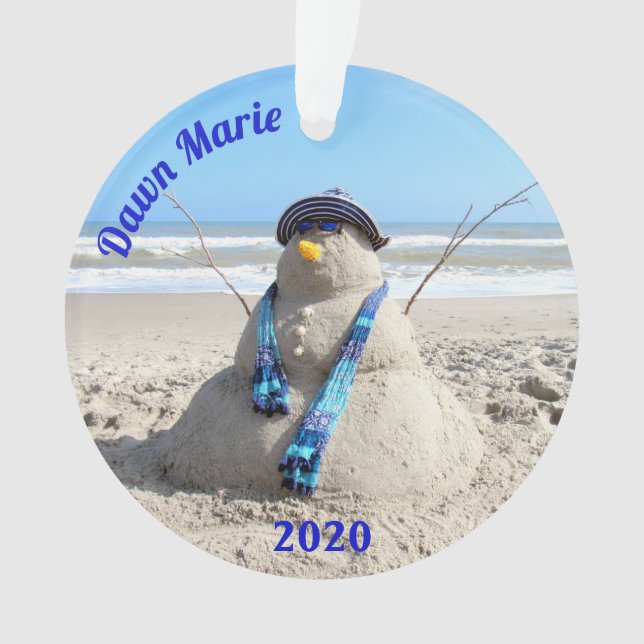 Snowman Personalizado da Flórida - Ornamento acríl (Frente)