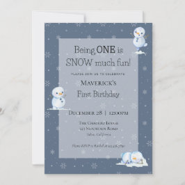 Snowman Primeiro Convite de Aniversário