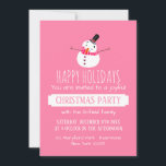 Snowman Rosa, Convite de festas de Natal<br><div class="desc">Esses bonecos cor-de-rosa, Convites de festas de Natal são perfeitos para qualquer um que esteja hospedando um evento alegre e feliz. Excelente para festas de escritório, restaurantes ou uma refeição especial para familiares e amigos, esses convites certamente impressionarão seus convidados. O design do boneco de neve pode ser facilmente personalizado...</div>
