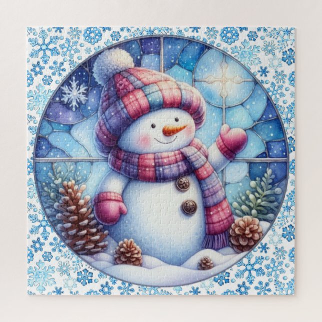 Snowman Round Quebra-cabeça (Vertical)
