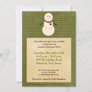Snowman Russo 5x7 com Convite Scarf