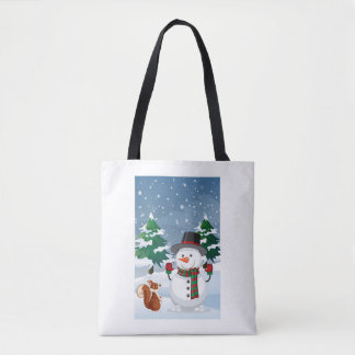 Snowman tote bag