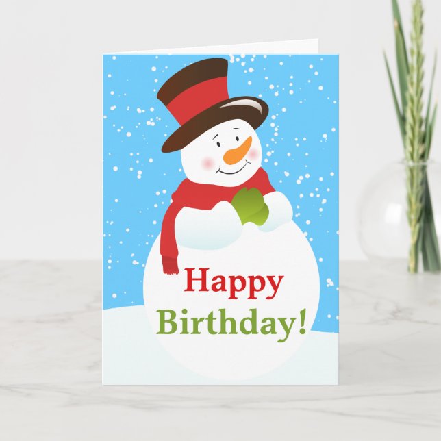 Snowman Winter Wonderland Birthday - Cartão de Sau (Frente)
