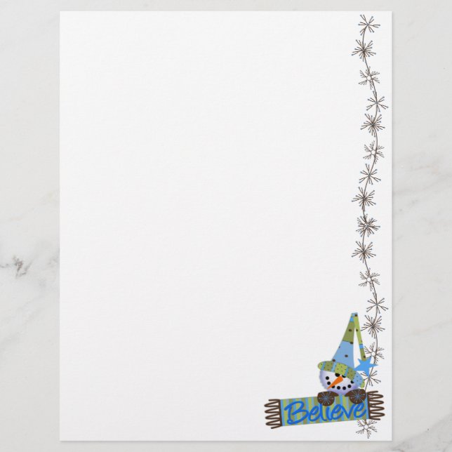 Snowmen Holiday Letterhead (Frente)