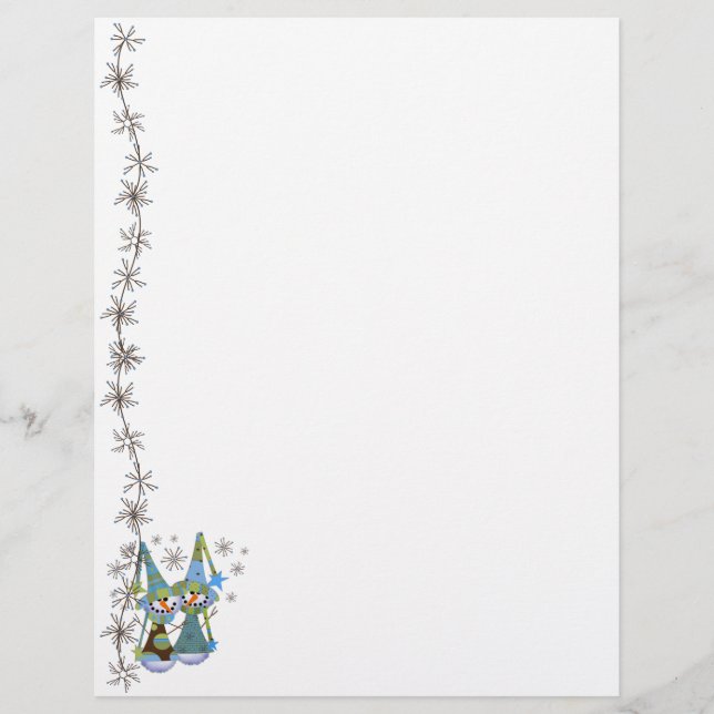 Snowmen Holiday Letterhead (Frente)
