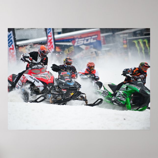 Snowmobile Snowcross Impressão (Frente)