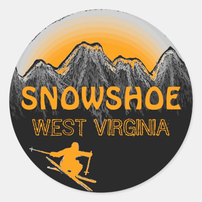 Snowshoe adesivos de esqui laranja da Virgínia Oci (Frente)
