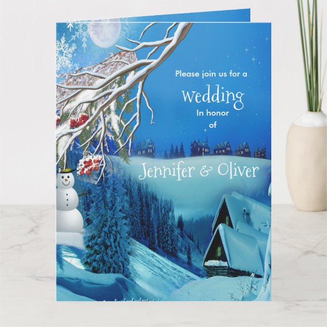 SnowWinter Fantasy All in One Convite de casamento (Frente)