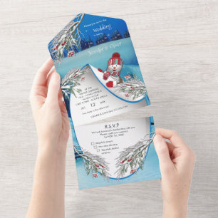 SnowWinter Fantasy All in One Convite de casamento