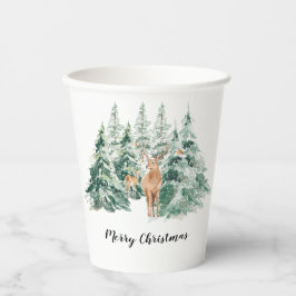 SnowWinter Woodland Deer Feliz Natal