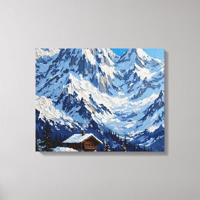 Snowy Alps Canvas Wall Art | Terra das Montanhas (Frente)