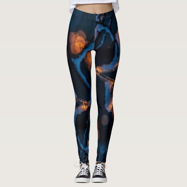 Snowy Christmas Star Night Leggings (Frente)