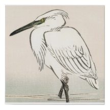 Snowy egret de Kōno Bairei