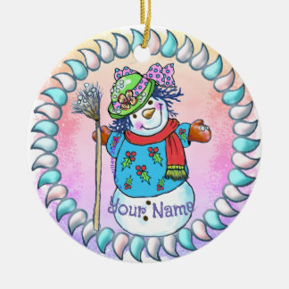 Snowy Lady Snowman ornamentos
