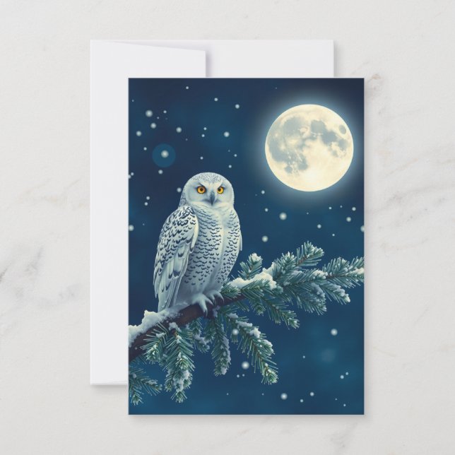Snowy Owl fun Christmas card (Frente)