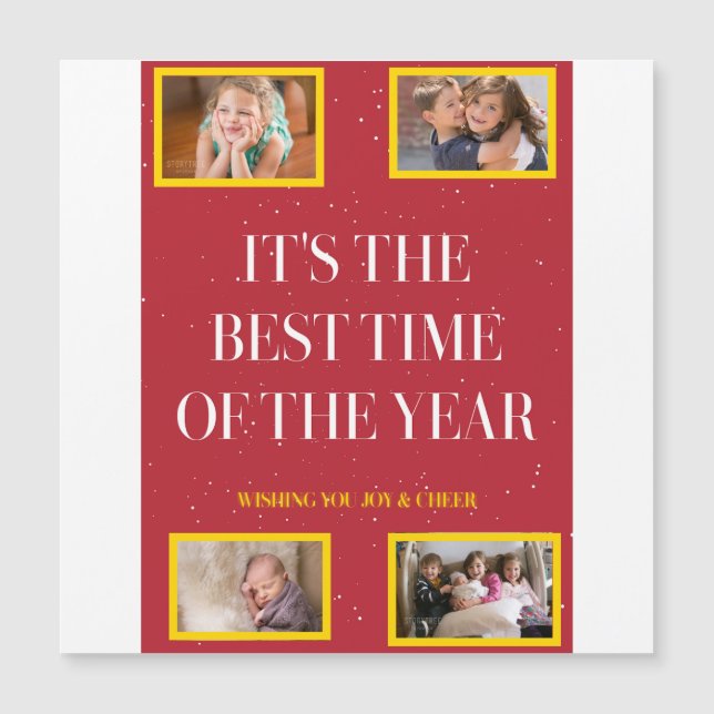 Snowy Red Holiday Magic in Gold (Frente)