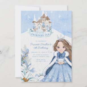 Snowy Winter Princess Tea Convite de festas