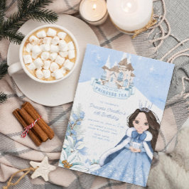 Snowy Winter Princess Tea Convite de festas
