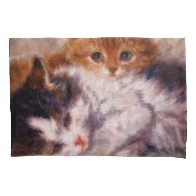 Snuggle de dois gatinhos por Henriëtte Ronner-Knip (Frente)