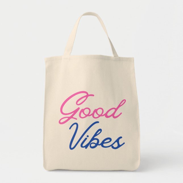 Só Boas Vibrações Bolsa Tote Reutilizável (Frente)