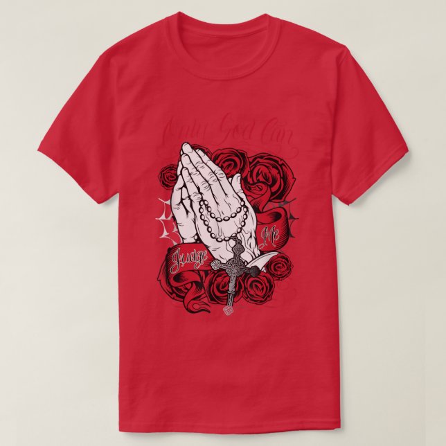 Só Deus Pode Me Julgar T-Shirt Vermelho (Frente do Design)