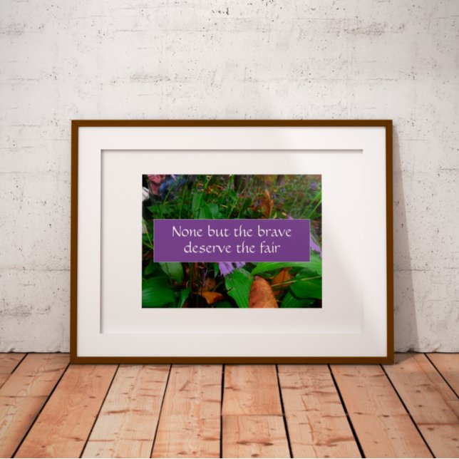 Só os corajosos merecem sabedoria dizendo poster (Criador carregado)