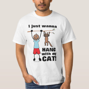 Só Quero Aguentar Com O Meu Gato! T-Shirt Engraç