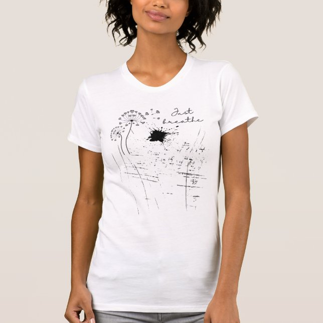 "Só Respire" Camiseta com Design da Natureza e da  (Frente)