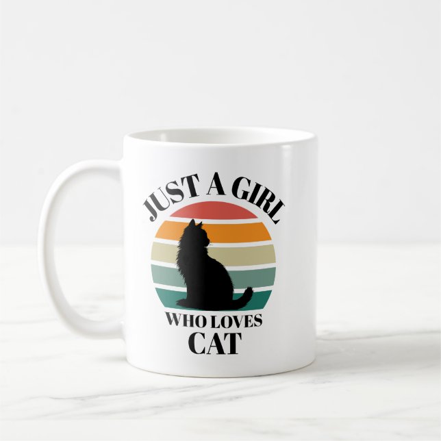 Só Uma Menina Que Ama Uma Caneca De Café De Gato (Esquerda)