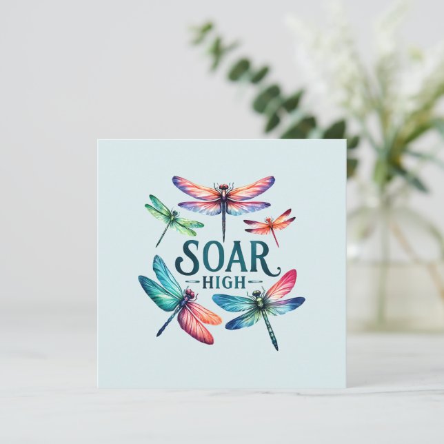 Soar Alto - Dragonfly Colorida Inspirational (Em pé/Frente)
