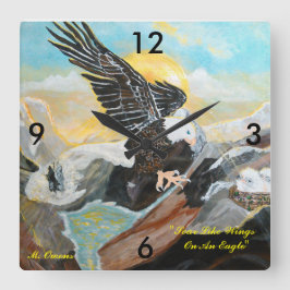 "Soar Como Asas Em Uma Águia" Relógio Quadrado