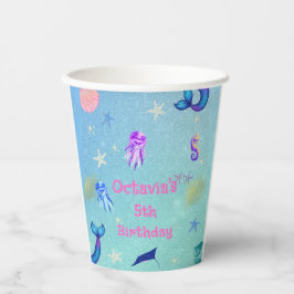 Sob a Festa de aniversário de sereia marinha