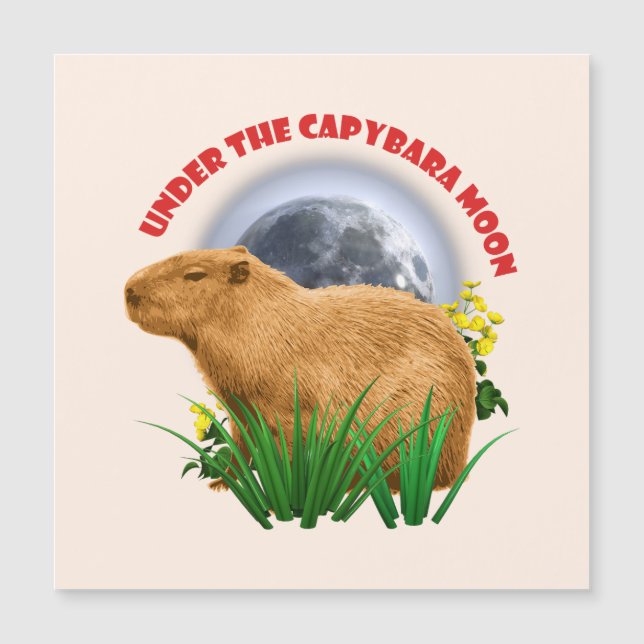 Sob a Lua do Capivara Camiseta Divertida de Capiva (Frente)