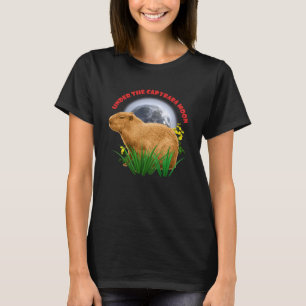 Sob a Lua do Capivara Camiseta Divertida de Capiva