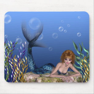 Sob a sereia Redheaded Mousepad do mar