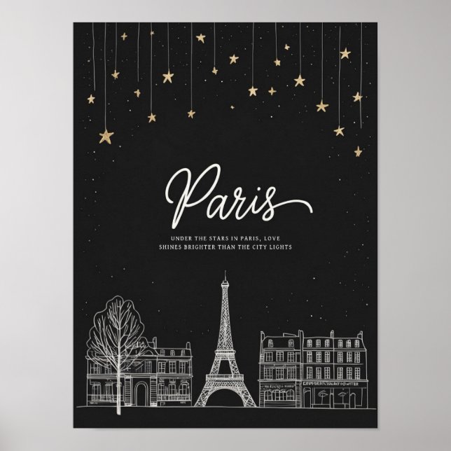 Sob as estrelas em Paris I Poster (Frente)