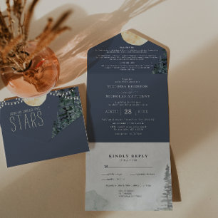 Sob As Estrelas Tudo em um Convite de casamento