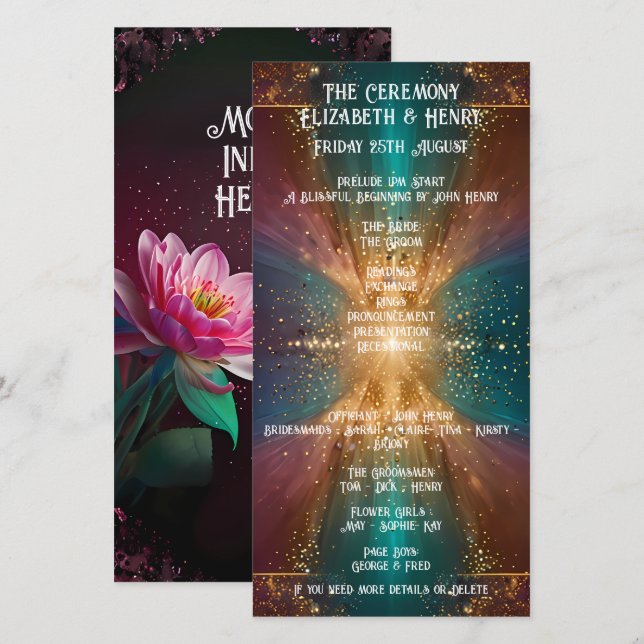 "Sob as Estrelas: Uma Celebração do Amor" (Frente/Verso)